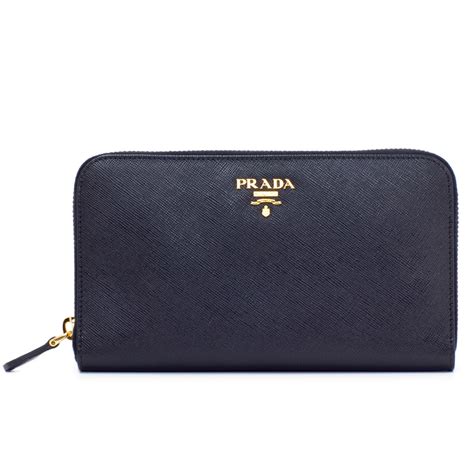 prada 3/4 zip|PRADA Saffiano Metal Zip Around Wallet Black .